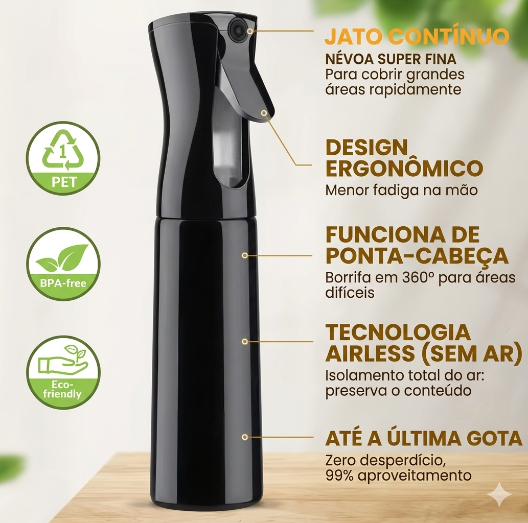 Borrifador Pulverizador de Névoa Extra Fina - Tecnologia Airless 360º