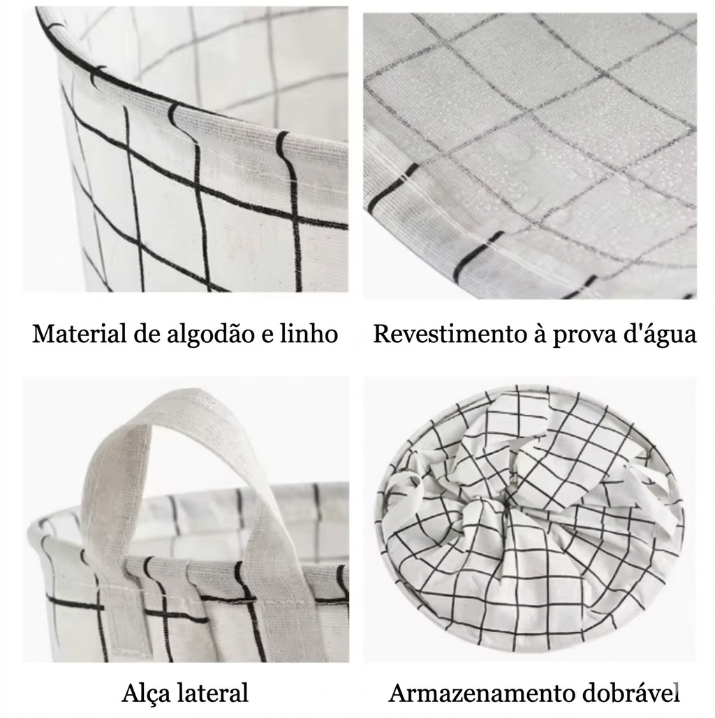 Cesto Organizador De Roupa Suja Dobrável Impermeável Com Alça
